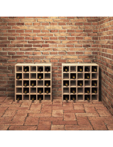 Portabottiglie 2 pcs Naturale 56 x 25 x 56 cm Pino massello