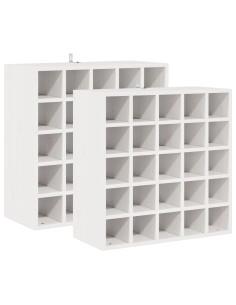 Portabottiglie 2 pcs Bianco 56 x 25 x 56 cm Pino massello 2
