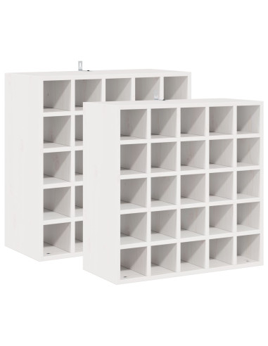 Portabottiglie 2 pcs Bianco 56 x 25 x 56 cm Pino massello