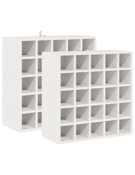 Portabottiglie 2 pcs Bianco 56 x 25 x 56 cm Pino massello
