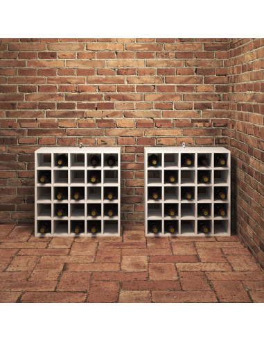 Portabottiglie 2 pcs Bianco 56 x 25 x 56 cm Pino massello