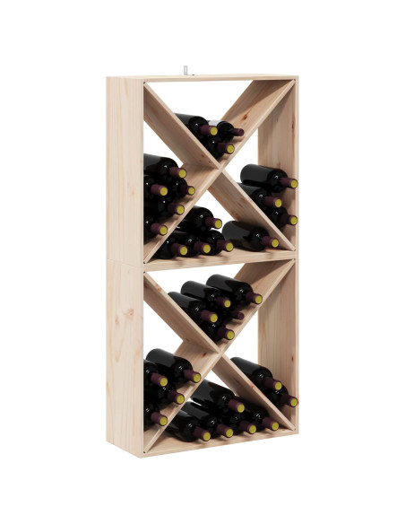 Portabottiglie 2 pcs Naturale 62 x 25 x 62 cm Pino massello