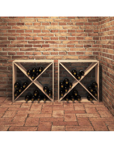 Portabottiglie 2 pcs Naturale 62 x 25 x 62 cm Pino massello