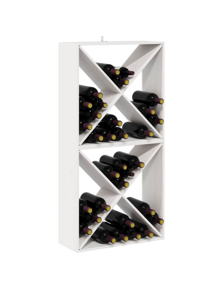 Portabottiglie 2 pcs Bianco 62 x 25 x 62 cm Pino massello
