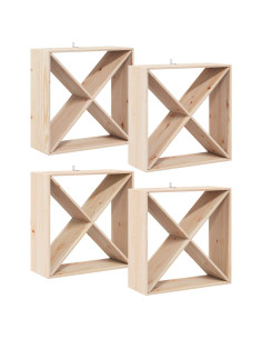 Portabottiglie 4 pcs Naturale 62 x 25 x 62 cm Pino massello 2