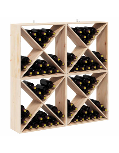 Portabottiglie 4 pcs Naturale 62 x 25 x 62 cm Pino massello