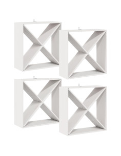 Portabottiglie 4 pcs Bianco 62 x 25 x 62 cm Pino massello 2