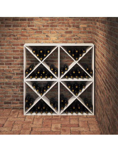 Portabottiglie 4 pcs Bianco 62 x 25 x 62 cm Pino massello
