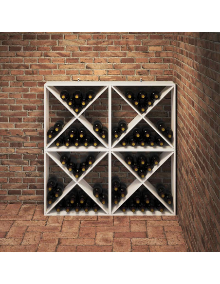 Portabottiglie 4 pcs Bianco 62 x 25 x 62 cm Pino massello