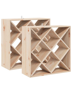 Portabottiglie 2 pcs Naturale 62 x 25 x 62 cm Pino massello 2