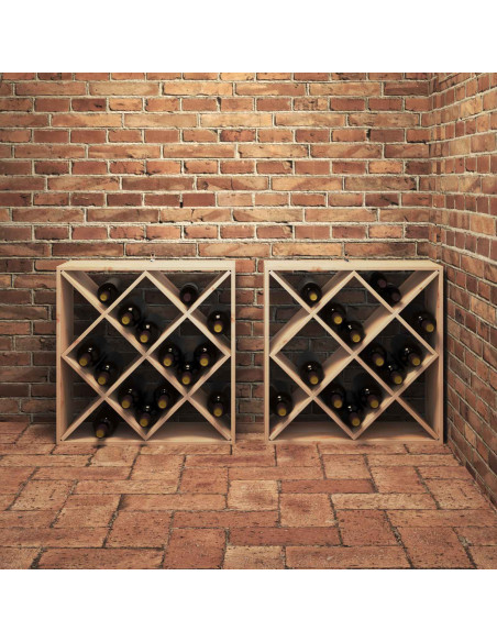 Portabottiglie 2 pcs Naturale 62 x 25 x 62 cm Pino massello