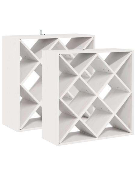 Portabottiglie 2 pcs Bianco 62 x 25 x 62 cm Pino massello