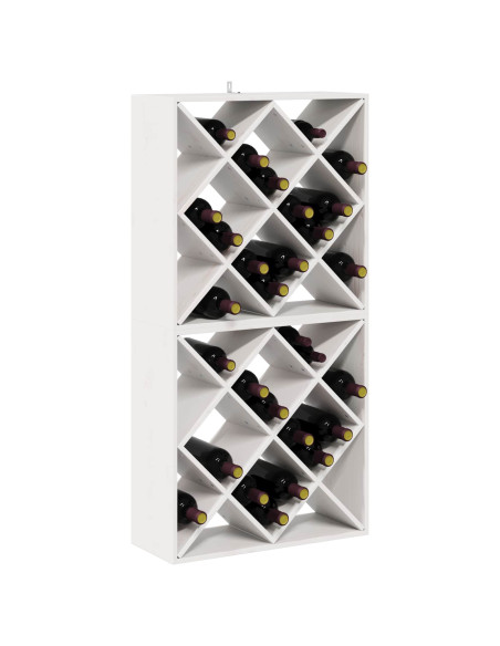 Portabottiglie 2 pcs Bianco 62 x 25 x 62 cm Pino massello
