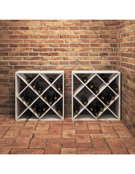 Portabottiglie 2 pcs Bianco 62 x 25 x 62 cm Pino massello