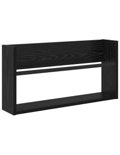 Scaffale per riviste Rovere Nero 60 x 12 x 30 cm 2