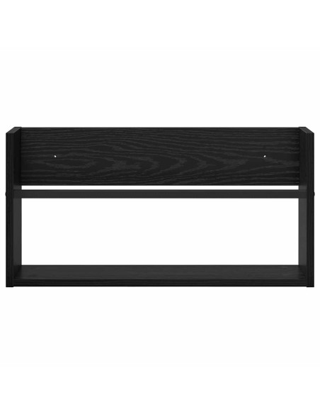 Scaffale per riviste Rovere Nero 60 x 12 x 30 cm