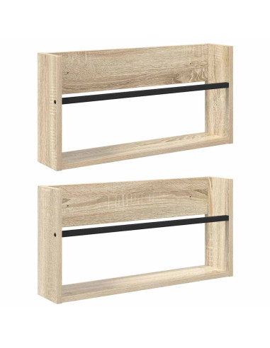 Scaffale per riviste 2 pcs Rovere Sonoma 60 x 12 x 30 cm