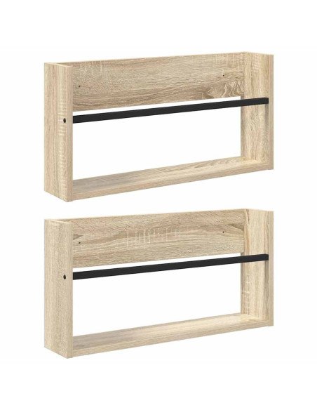 Scaffale per riviste 2 pcs Rovere Sonoma 60 x 12 x 30 cm