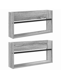Scaffale per riviste 2 pcs Grigio Sonoma 60 x 12 x 30 cm 2