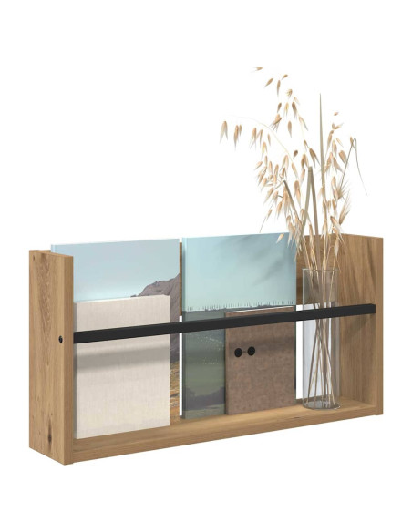 Scaffale per riviste Rovere artigianale 60 x 12 x 30 cm