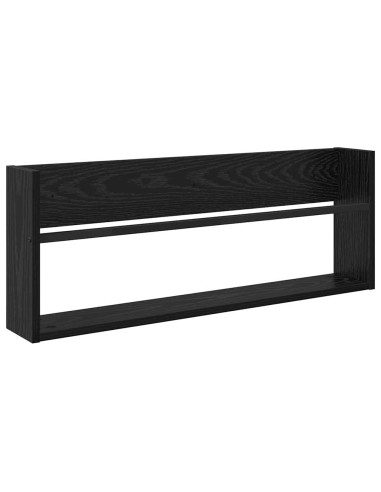 Scaffale per riviste Rovere Nero 80 x 12 x 30 cm