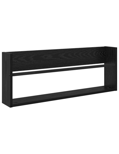 Scaffale per riviste 2 pcs Rovere Nero 80 x 12 x 30 cm