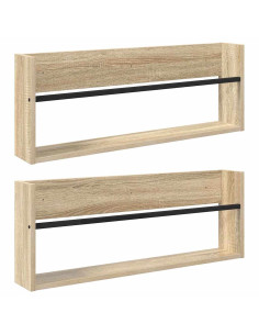 Scaffale per riviste 2 pcs Rovere Sonoma 80 x 12 x 30 cm 2