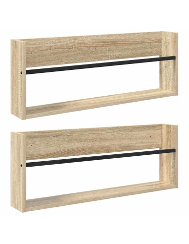 Scaffale per riviste 2 pcs Rovere Sonoma 80 x 12 x 30 cm