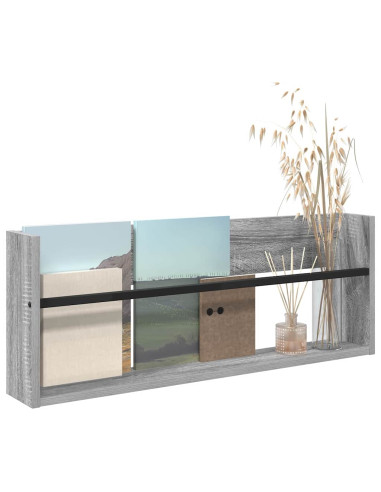Scaffale per riviste Grigio Sonoma 80 x 12 x 30 cm
