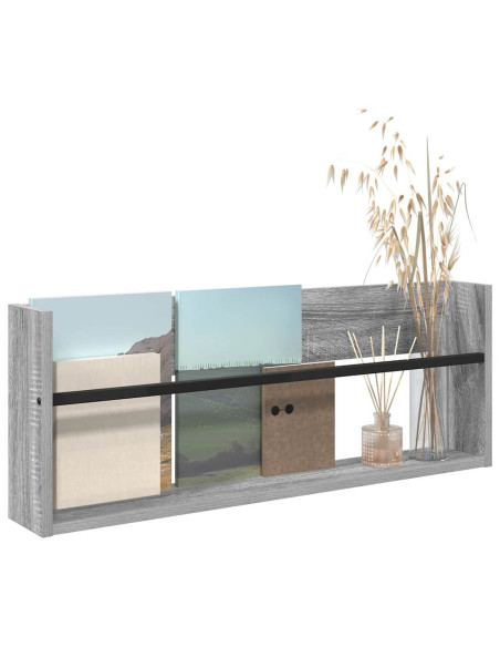 Scaffale per riviste Grigio Sonoma 80 x 12 x 30 cm