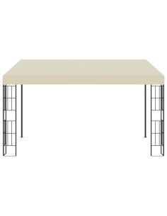 Gazebo a Parete 3x4 m Crema in Tessuto