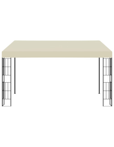 Gazebo a Parete 3x4 m Crema in Tessuto