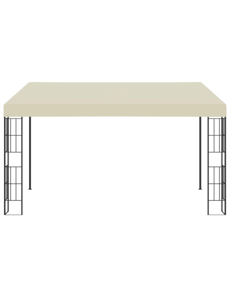Gazebo a Parete 3x4 m Crema in Tessuto