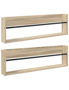 Scaffale per riviste 2 pcs Rovere Sonoma 100 x 12 x 30 cm 2