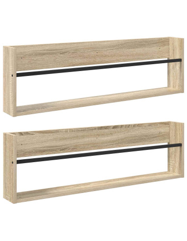 Scaffale per riviste 2 pcs Rovere Sonoma 100 x 12 x 30 cm