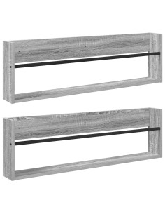 Scaffale per riviste 2 pcs Grigio Sonoma 100 x 12 x 30 cm 2