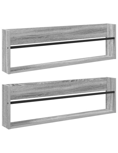 Scaffale per riviste 2 pcs Grigio Sonoma 100 x 12 x 30 cm