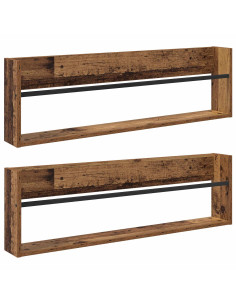 Scaffale per riviste 2 pcs Legno vecchio 100 x 12 x 30 cm 2