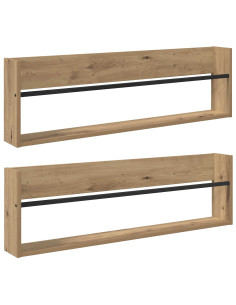 Scaffale per riviste 2 pcs Rovere artigianale 100 x 12 x 30 cm 2