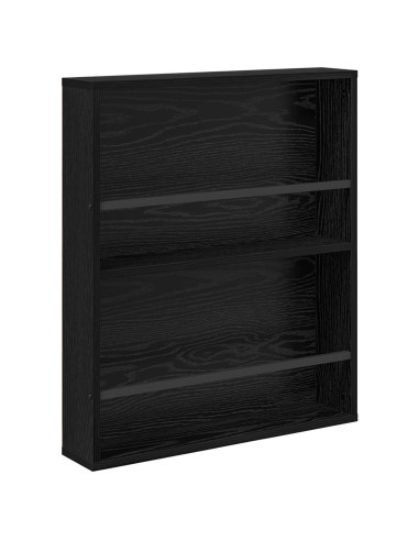 Scaffale per riviste Rovere Nero 60 x 12 x 70 cm
