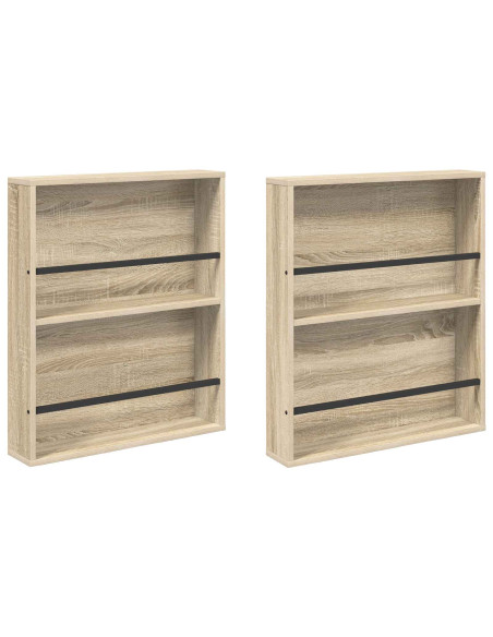 Scaffale per riviste 2 pcs Rovere Sonoma 60 x 12 x 70 cm