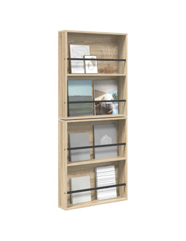 Scaffale per riviste 2 pcs Rovere Sonoma 60 x 12 x 70 cm