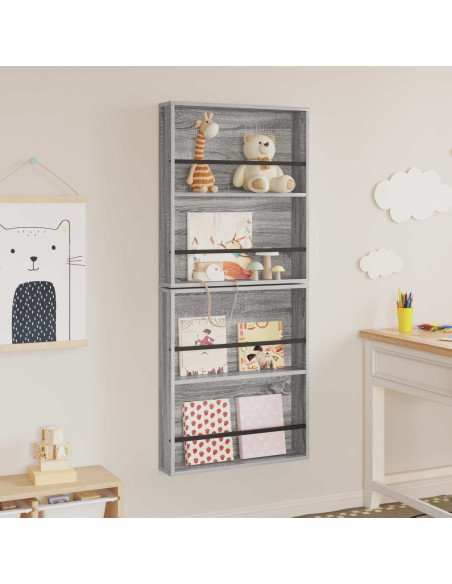 Scaffale per riviste 2 pcs Grigio Sonoma 60 x 12 x 70 cm