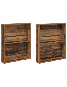 Scaffale per riviste 2 pcs Legno vecchio 60 x 12 x 70 cm 2