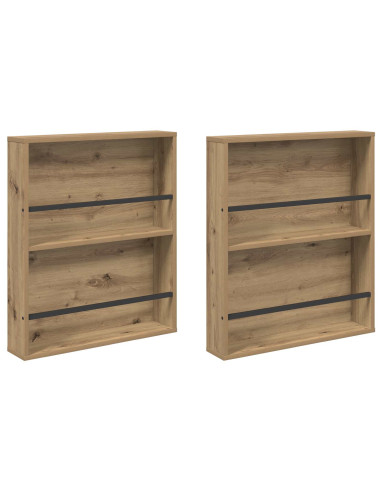 Scaffale per riviste 2 pcs Rovere artigianale 60 x 12 x 70 cm