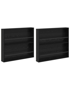 Scaffale per riviste 2 pcs Rovere Nero 80 x 12 x 70 cm 2