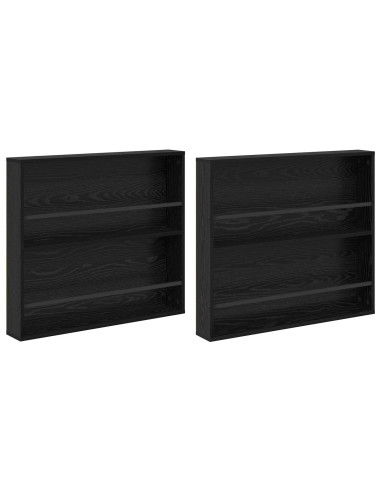 Scaffale per riviste 2 pcs Rovere Nero 80 x 12 x 70 cm