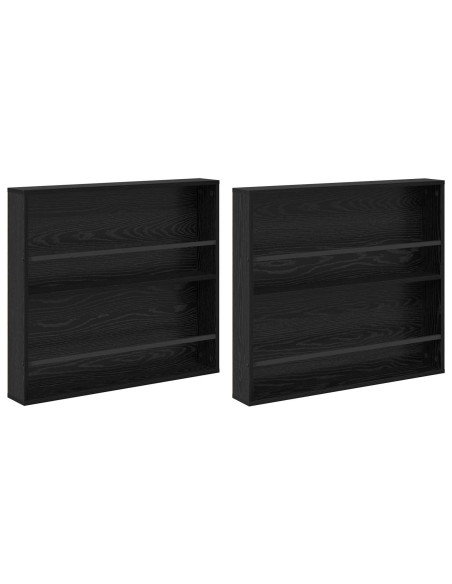 Scaffale per riviste 2 pcs Rovere Nero 80 x 12 x 70 cm