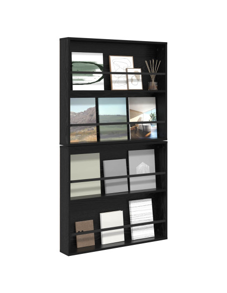 Scaffale per riviste 2 pcs Rovere Nero 80 x 12 x 70 cm