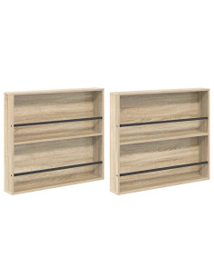 Scaffale per riviste 2 pcs Rovere Sonoma 80 x 12 x 70 cm 2